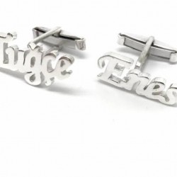 925 Ayar Tuğçe İsim Yazılı Gümüş Hediyelik Kol Düğmesi