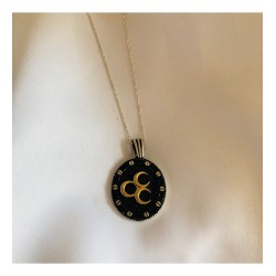 925 Ayar Üç Hilal Gümüş Tasarım Unisex Kolye