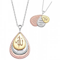 925 Ayar Üçlü Oval Plaka Gümüş Dua Kolye