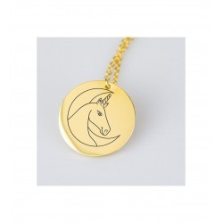 925 Ayar Unicorn Model Gümüş Plaka Kolye Özel Gün Hediyesi