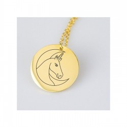 925 Ayar Unicorn Model Gümüş Plaka Kolye Özel Gün Hediyesi