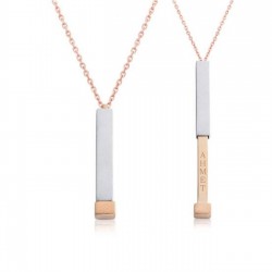 925 Ayar Unisex Çubuk İsim Gümüş Kolye