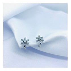 925 Ayar Zirkon Taşlı Çiçek Model Küpe