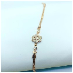 Zirkon Taşlı Rose Gold Kar Tanesi Gümüş Hediyelik Bileklik