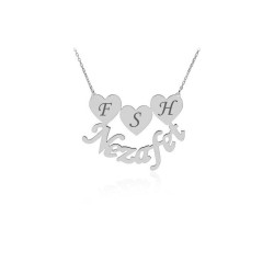 İndigo Takı Kalpli İsimli Ve Harfli Gümüş Kolye