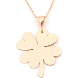 Gümüş Çarşım Gümüş İsimli Plaka Yonca Kolyesi