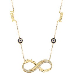 Dzg Silver Kişiye Özel Isim Yazılan Sonsuzluk Isimli Kolye DN222