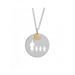 Aile Desenli Gümüş Kolye