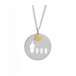 Aile Desenli Gümüş Kolye