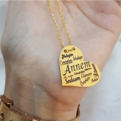 Anneme Özel Sözler Gümüş Kolye Özel Gün Hediyesi