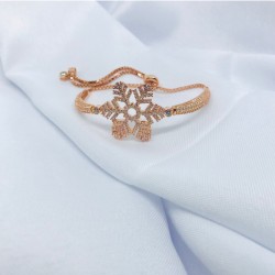 Asansörlü Kar Tanesi Gümüş Bileklik