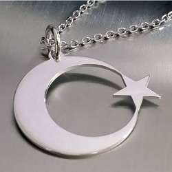 Ay Yıldız Gümüş Kolye Özel Gün Hediyesi