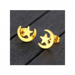 Ay Yıldız Model 925 Ayar Gümüş Hediyelik Küpe