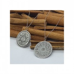 Ayetel Kürsi Detaylı Hz. Süleyman Mührü Gümüş Kolye Özel Gün Hediyesi