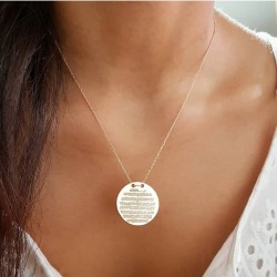 Ayetel Kürsi Yazılı Gümüş Levha Kolye