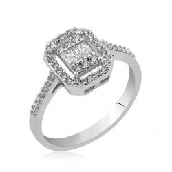 Baget Taş Gümüş Yüzük