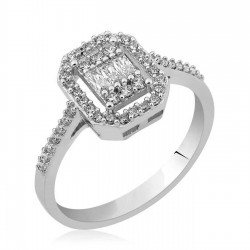 Baget Taş Gümüş Yüzük