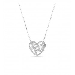 Baget Taşlı Kalp Kolye