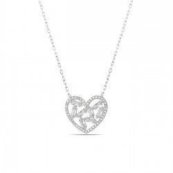 Baget Taşlı Kalp Kolye