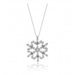 Baget Taşlı Kar Tanesi Kolye