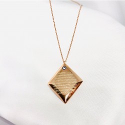 Baklava Dilim Model Gümüş Dua Kolye