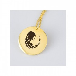 Başak Burcu 925 Ayar Gümüş Plaka Hediyelik Kolye