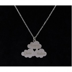 Bulut Model İsim Gümüş Kolye