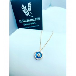 Cam Göz Nazar Model 925 Ayar Gümüş Kadın Kolye Özel Gün Hediyesi Cam Göz Nazar Model 925 Ayar Gümüş Kadın Kolye Özel Gün Hediyesi