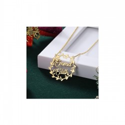 Çiçek Çerçeveli 925 Ayar Kişiye Özel İsim Hediyelik Kadın Kolye