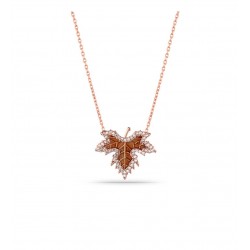 Çınar Yaprağı Gümüş Kolye