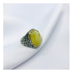 Damla Kehribar Model Erkek Yüzük