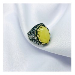 Damla Kehribar Model Erkek Yüzük