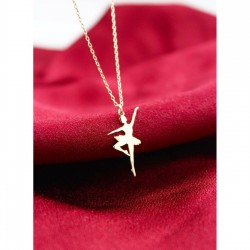 Dans Eden Balerin Rose Gümüş Kadın Kolye