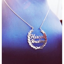 Defne Yapraklı Gümüş İsim Kolye Özel Gün Hediyesi