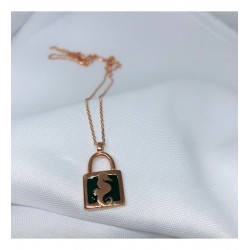 Deniz Atlı Kilit Model Gümüş Kolye