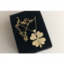 Desenli Yonca Gümüş Kolye Özel Gün Hediyesi