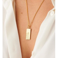 Dikdörtgen İsimli Gümüş Kişiye Özel Tasarım Kolye