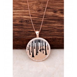 Doğa Manzarası Model Gümüş Kolye