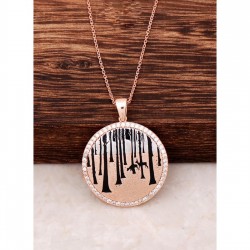 Doğa Manzarası Model Gümüş Kolye