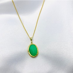 Doğal His Taşı Gümüş Kolye