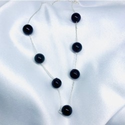 Doğal Küre Kesim Ametist Taşı Gümüş Zincir Kolye