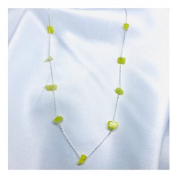 Doğal Sitrin Taş Gümüş Zincir Kolye