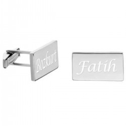 Dörtgen Tasarım 925 Ayar Gümüş Kol Düğmesi