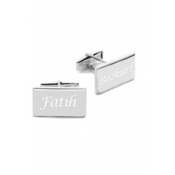 Dörtgen Tasarım 925 Ayar Gümüş Kol Düğmesi