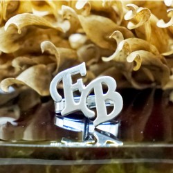 E-B Harfli Gümüş Kol Düğmesi 925 Ayar