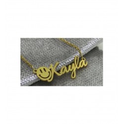 Emojili Gümüş İsim Kolye