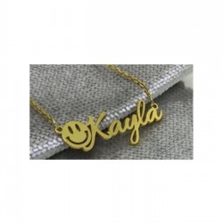 Emojili Gümüş İsim Kolye