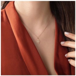 Fatma Ana Eli Formunda Maşallah Yazılı Gümüş Kadın Hediyelik Kolye