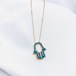 Fatma Ana Eli Gümüş Kolye Özel Gün Hediyesi