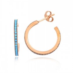 Firuze Taşlı 925 Ayar Gümüş Kadın Küpe